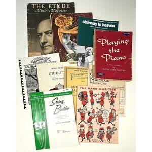 VTG 1938-1982 Lot 10 Music Books Booklets & Magazines Variety Piano Guitar Voice